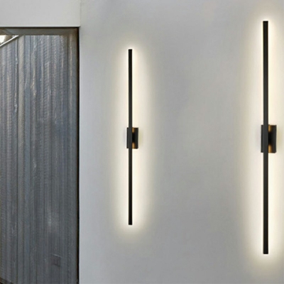 1-Light Sconce Lights Contemporary Style Linear Shape Metal Wall Mounted Light Fixture