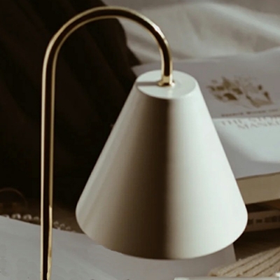 1-Light Table Light Minimalist Style Cone Shape Metal Nightstand Lamps (without Aromatherapy Candles)