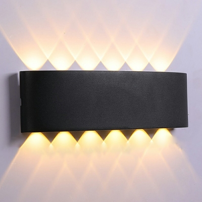 4 Lights Rectangle Shade Wall Sconce Lights Modern Style Metal Wall Sconce Lighting in Black