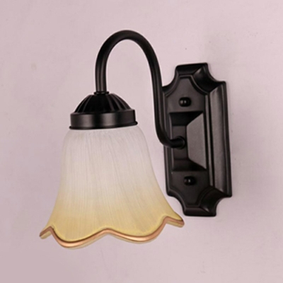Black Flower Vanity Wall Lights Modern Style Metal 2 Lights Vanity Lamp