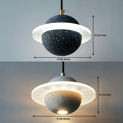 Cement Suspended Lighting Fixture Minimalism Style Hanging Pendant Light