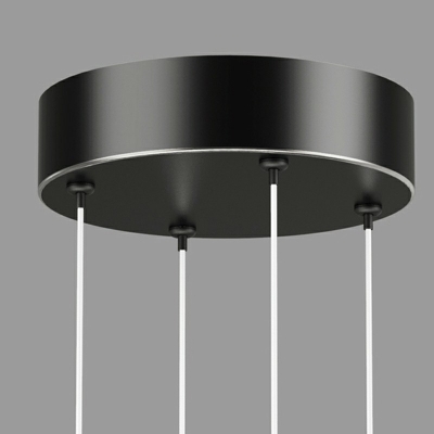Contemporary Round Metal Chandelier Lights Tiered LED Chandelier for Living Room