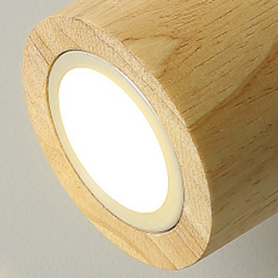 Contemporary Wood Ceiling Light Fixture LED Ambient Lighting Indoor