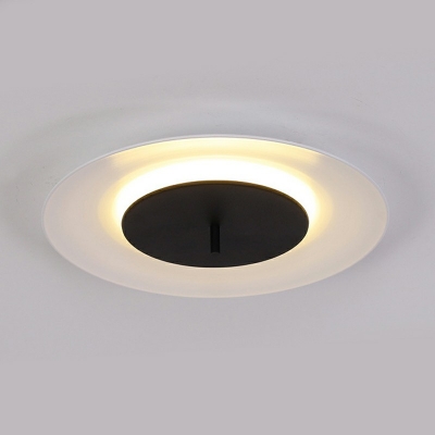 Disk-Like Flush Light Modern Macaron Metal 1-Light Flush Mount Lamp