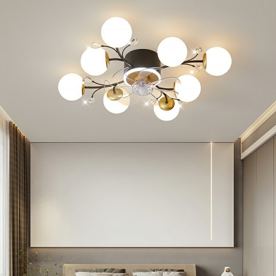 Flush-Mount Fan Light Fixture Kid's Room Style Acrylic Flush Mount Fan Light for Living Room Third Gear