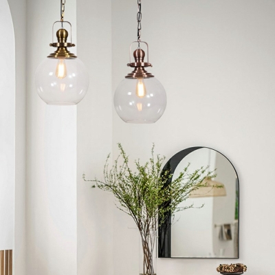 Glass and Metal Modern Hanging Pendant Lights Minimalism Hanging Ceiling Light for Bedroom