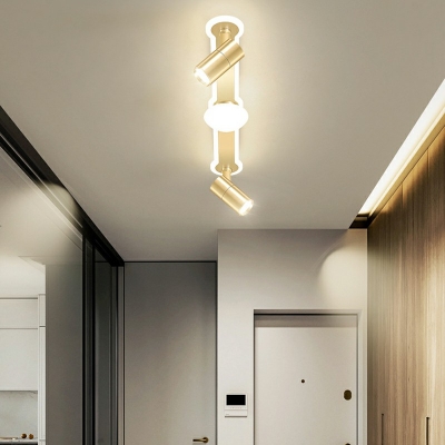 Gold Ultrathin Flush Ceiling Lights Modern Style Metal 4 Lights Flush Ceiling Light
