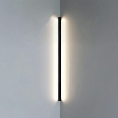 Linear Shape Wall Sconce Lighting in Black Metal Wall Sconce for Living Room