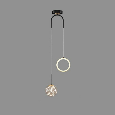 Metal Contemporary Pendant Lights for Kitchen Island Acrylic and Glass Shade Hanging Ceiling Light