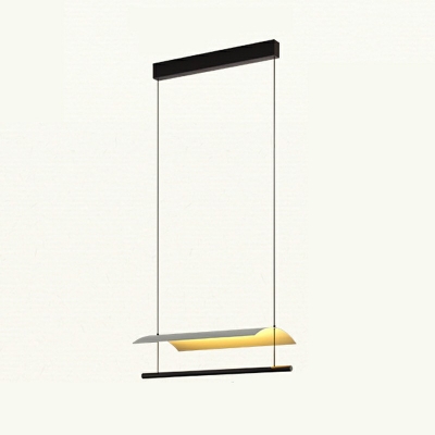 Metal Linear Island Chandelier Lights Modern Minimalism Hanging Chandelier for Living Room