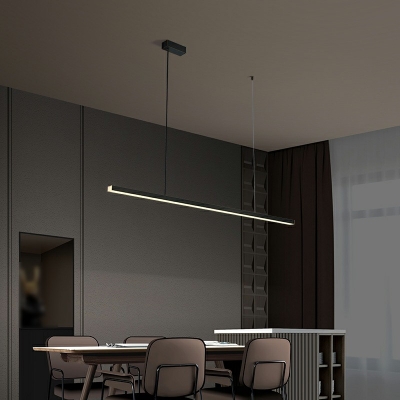 Minimalism Hanging Island Lights Modern Led Linear Hanging Pendant Lights for Dining Room