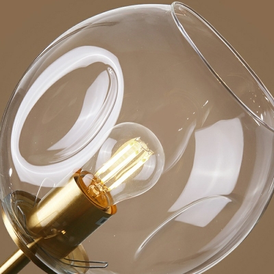 Nordic Simple Molecular Chandelier Luxury Copper Glass Pendant Light