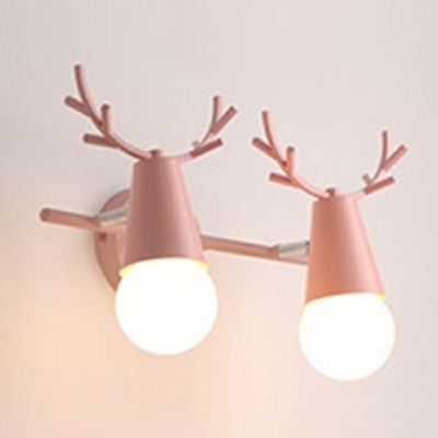 Simplistic Deer Sconce Light Fixture Wrought Iron Wall Sconces