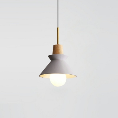 1-Blub Suspension Pendant Light Wood Ceiling Suspension Lamp