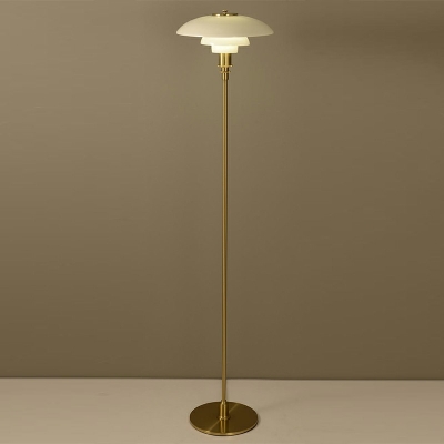 1-Light Floor Lamps Minimalist Style Geometric Shape Metal Standing Light