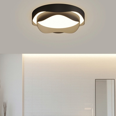 1-Light Flush Light Fixtures Minimalist Style Geometric Shape Metal Flushmount Ceiling Lamp