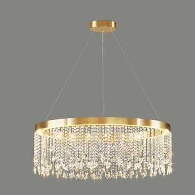 1-Light Hanging Lamps Modernist Style Waterfall Shape Metal Chandelier Light Fixture