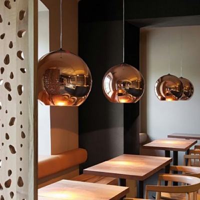1-Light Hanging Lights Modernist Style Globe Shape Metal Ceiling Pendant Light