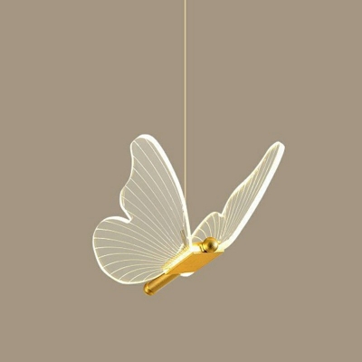 1-Light Pendant Lamps Simple Style Butterfly Shape Metal Hanging Lamp Kit