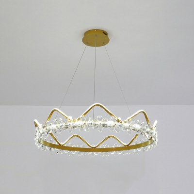 2-Light Chandelier Lamp Modernist Style Crown Shape Metal Warm  Light Pendant Lights