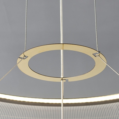 1-Light Hanging Chandelier Contemporary Style Circle Shape Metal Pendant Lighting Fixtures