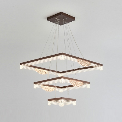 3-Light Chandelier Light Fixture Contemporary Style 3-Tiers Shape Metal Pendant Lighting Fixtures
