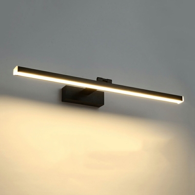 Black Straight Vanity Light Fixtures Modern Style Metal 1 Light Vanity Lighting