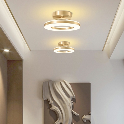 Contemporary Round Aluminum Flush Mount Ceiling Light for Living Room
