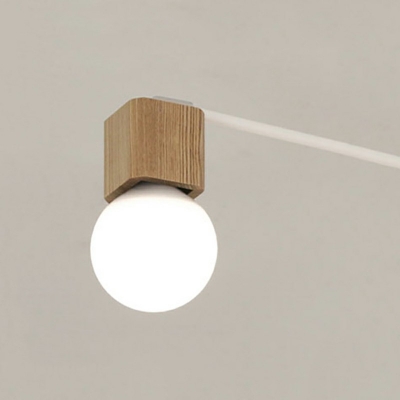 Cube Flush Lighting Industrial Wood Flush Mount Lamp for Living Room
