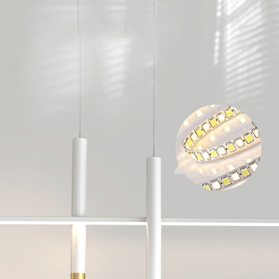 Led Adjustable Length Nordic Minimalist Style Pendant Light Strip Iron Chandelier
