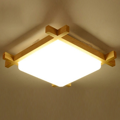 Minimalism Wood LED Flush Mount Ceiling Light Fixtures Modern Contemporary Semi Mount Lighting for Living Room