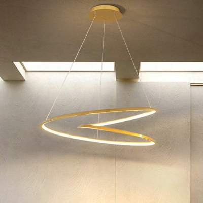 Minimalist Twisting Suspended Lighting Fixture Metal Pendant Lighting Fixtures