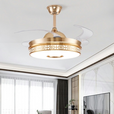 Modern Metal Ceiling Fan Lighting Ambient Light Fixtures for Dining Room