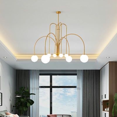Postmodern Style Pendant Ceiling Lights Arched Shape Metal Chandelier Lighting