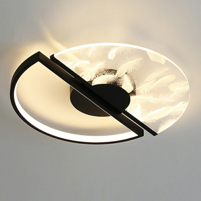 Ultra Thin Flush Mount Ceiling Light Feather Pattern 1.2
