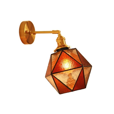 1-Light Sconce Light Fixture Industrial Style Geometric Shape Metal Wall Lamps