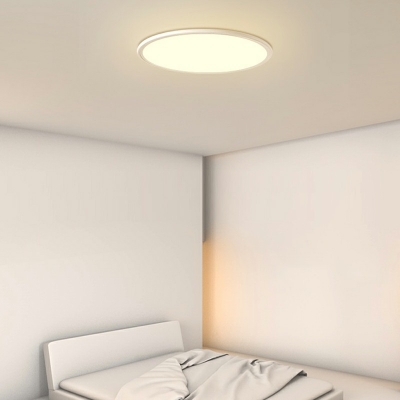 1 Light Super-thin Flush-Mount Light Fixture Modern Style Metal Flush-Mount Light Fixture in White