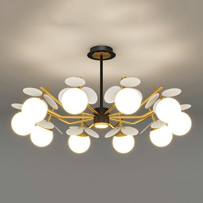 11-Light Chandelier Light Fixtures Modernist Style Ball Shape Metal Pendant Lighting