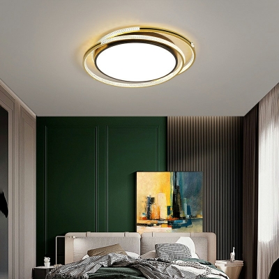 3-Light Flushmount Lighting Contemporary Style Round Shape Metal Ceiling Flush Light Fixtures