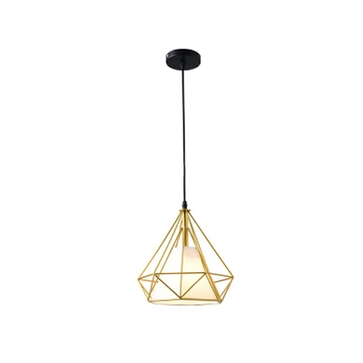3-Light Pendant Lighting Fixtures Minimalist Style Diamond Shape Metal Hanging Lamp Kit