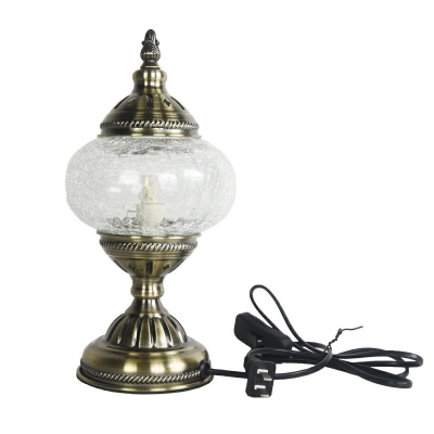 Asian Glass Single Light Table Lamps Bedside Reading and Bedroom Lamps