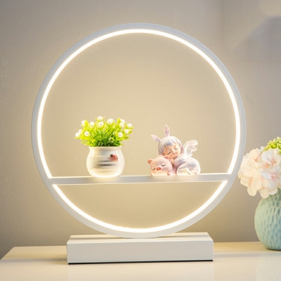 Contemporary LED Table Lamps Single Ring Bedside Reading Lamps