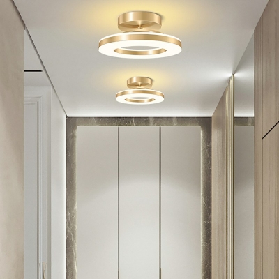Contemporary Round Aluminum Flush Mount Ceiling Light for Living Room