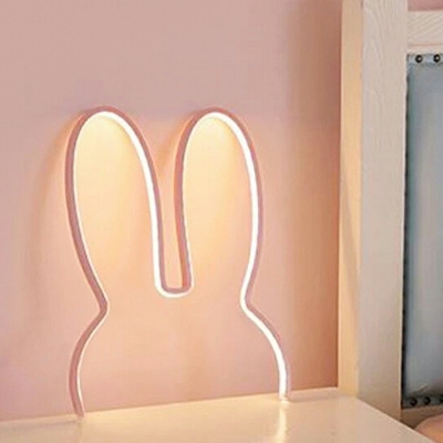 Contemporary Warm Light Rabbit Reading Book Light Acrylic and Metal Night Table Lamps