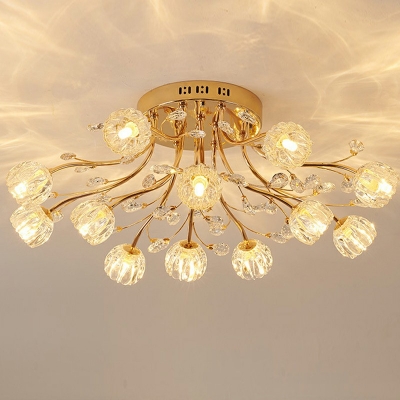 Crystal Semi Flush Mount Ceiling Light Ceiling Mounted Fixture
