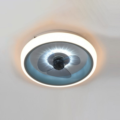 Drum Ceilings Fans Modern Minimalism LED Flush Ceiling Light Fixtures for Living Room