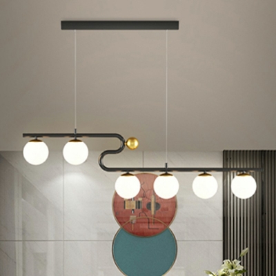 Glass Island Pendant Lights Modern Minimalism Hanging Ceiling Light for Dinning Room