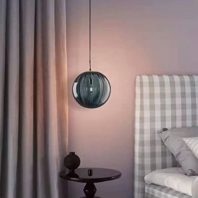 Globe Pendant Lighting Contemporary Glass 1-Light Pendant Light for Bedroom