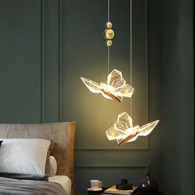 LED Hanging Ceiling Lights Modern Butterfly Suspension Pendant for Bedroom