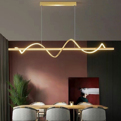 Long Strip LED Island Light Metal Modern Minimalist Lighting Fixture for Kitchen Bar